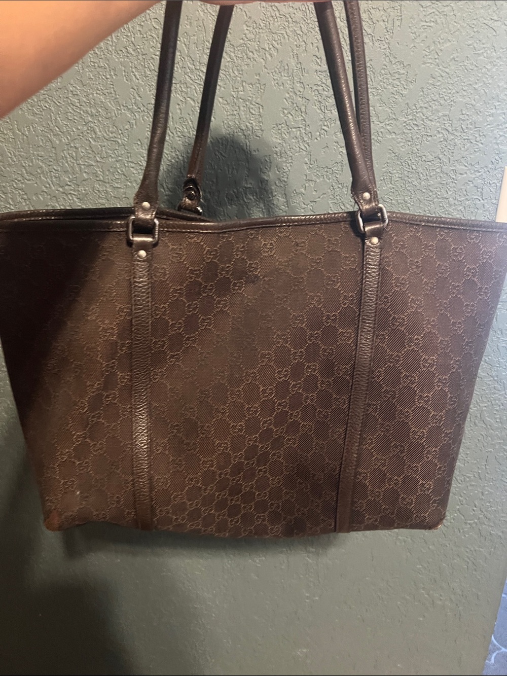 Gucci Dark Brown Monogram Tote Bag